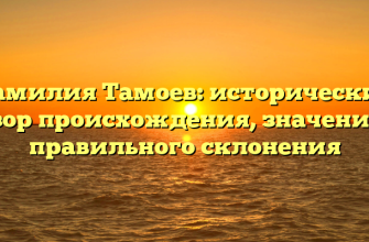 Фамилия Тамоев: исторический обзор происхождения, значения и правильного склонения