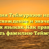 Фамилия Теймуразов: история, происхождение и значение в разных языках. Как правильно склонять фамилию Теймуразов?