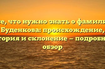 Все, что нужно знать о фамилии Буденкова: происхождение, история и склонение — подробный обзор Все, что нужно знать о фамилии Буденкова: происхождение, история и склонение — подробный обзор