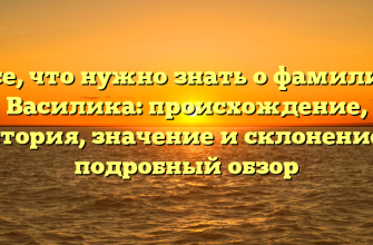 Все, что нужно знать о фамилии Василика: происхождение, история, значение и склонение — подробный обзор