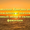 Всё о фамилии Довгань: история, происхождение и значимость — подробный обзор и склонение фамилии