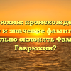Гаврюхин: происхождение, история и значение фамилии. Как правильно склонять Фамилию Гаврюхин?