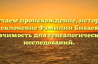 Изучаем происхождение, историю и склонение Фамилии Бибаева: значимость для генеалогических исследований.