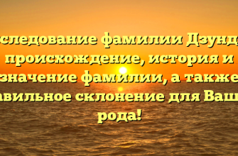 Исследование фамилии Дзундза: происхождение, история и значение фамилии, а также правильное склонение для Вашего рода!