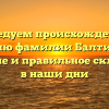 Исследуем происхождение и историю фамилии Балтийская: значение и правильное склонение в наши дни