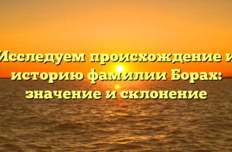 Исследуем происхождение и историю фамилии Борах: значение и склонение