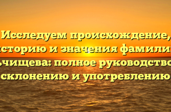 Исследуем происхождение, историю и значения фамилии Ельчищева: полное руководство по склонению и употреблению