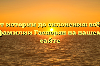 От истории до склонения: всё о фамилии Гаспорян на нашем сайте