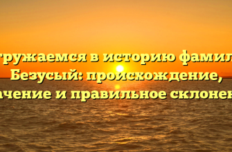 Погружаемся в историю фамилии Безусый: происхождение, значение и правильное склонение