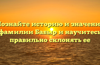 Познайте историю и значение фамилии Бабыр и научитесь правильно склонять ее Познайте историю и значение фамилии Бабыр и научитесь правильно склонять ее