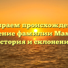 Разбираем происхождение и значение фамилии Мамсик: история и склонение