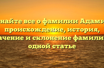 Узнайте все о фамилии Адамил: происхождение, история, значение и склонение фамилии в одной статье Узнайте все о фамилии Адамил: происхождение, история, значение и склонение фамилии в одной статье