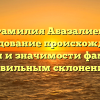 Фамилия Абазалиев: исследование происхождения, истории и значимости фамилии с правильным склонением