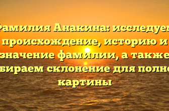 Фамилия Анакина: исследуем происхождение, историю и значение фамилии, а также разбираем склонение для полноты картины