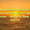 Фамилия Аникей: происхождение, история и склонение — все, что Вам нужно знать!