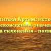 Фамилия Артем: история происхождения, значение и правила склонения – полный гид