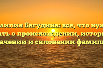 Фамилия Багудина: все, что нужно знать о происхождении, истории, значении и склонении фамилии