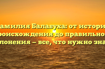 Фамилия Балабуха: от истории происхождения до правильного склонения — все, что нужно знать