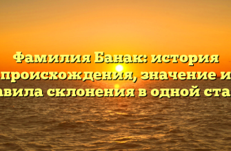 Фамилия Банак: история происхождения, значение и правила склонения в одной статье