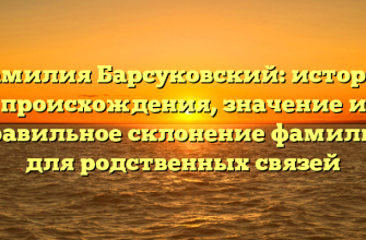 Фамилия Барсуковский: история происхождения, значение и правильное склонение фамилии для родственных связей
