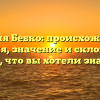 Фамилия Бебко: происхождение и история, значение и склонение – все, что вы хотели знать!