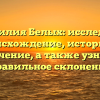 Фамилия Белых: исследуем происхождение, историю и значение, а также узнаем правильное склонение