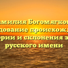 Фамилия Богомягкова: исследование происхождения, истории и склонения этого русского имени