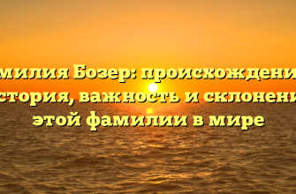 Фамилия Бозер: происхождение и история, важность и склонение этой фамилии в мире