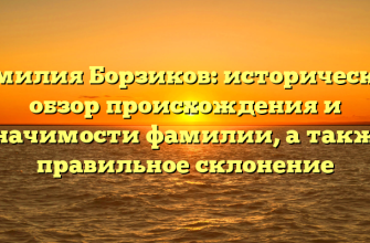 Фамилия Борзиков: исторический обзор происхождения и значимости фамилии, а также правильное склонение