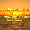 Фамилия Бранзбург: всё, что нужно знать о происхождении, истории, значении и склонении фамилии.
