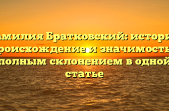 Фамилия Братковский: история, происхождение и значимость с полным склонением в одной статье