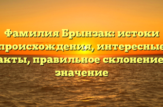 Фамилия Брынзак: истоки происхождения, интересные факты, правильное склонение и значение Фамилия Брынзак: истоки происхождения, интересные факты, правильное склонение и значение
