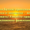 Фамилия Булик: происхождение, история и значение — все, что нужно знать! Узнайте правильное склонение фамилии!