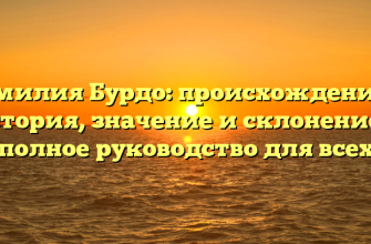Фамилия Бурдо: происхождение и история, значение и склонение — полное руководство для всех