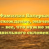 Фамилия Валерко: происхождение, значение и история — все, что нужно знать для правильного склонения!