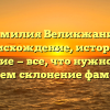 Фамилия Великжанин: происхождение, история и значение — все, что нужно знать. Изучаем склонение фамилии!