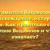 Фамилия Водовозов: происхождение, история и значение. Как правильно склонять фамилию Водовозов и что она означает?