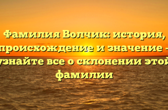 Фамилия Волчик: история, происхождение и значение – узнайте все о склонении этой фамилии