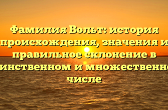 Фамилия Вольт: история происхождения, значения и правильное склонение в единственном и множественном числе