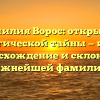 Фамилия Ворос: открытие генеалогической тайны — история, происхождение и склонение важнейшей фамилии.
