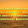 Фамилия Гавага: происхождение, история и значение — все, что вы хотели знать о склонении этой уникальной фамилии!