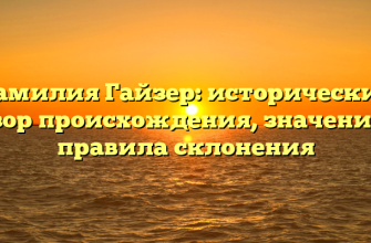 Фамилия Гайзер: исторический обзор происхождения, значения и правила склонения
