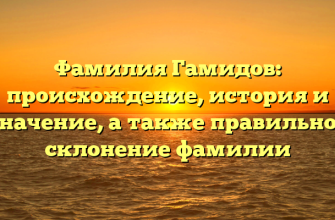 Фамилия Гамидов: происхождение, история и значение, а также правильное склонение фамилии