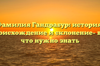 Фамилия Гандрабур: история, происхождение и склонение– всё, что нужно знать Фамилия Гандрабур: история, происхождение и склонение– всё, что нужно знать