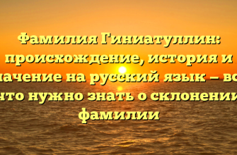 Фамилия Гиниатуллин: происхождение, история и значение на русский язык — всё, что нужно знать о склонении фамилии