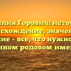 Фамилия Горович: история и происхождение, значение и склонение – все, что нужно знать о данном родовом имени.