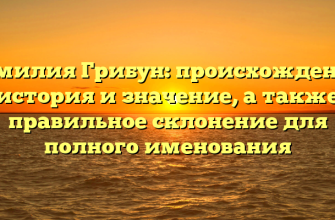 Фамилия Грибун: происхождение, история и значение, а также правильное склонение для полного именования