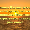 Фамилия Джуни: история происхождения, значения и правильное склонение — пересмотрите свое знание о своей фамилии!