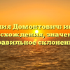 Фамилия Домонтович: история происхождения, значение и правильное склонение