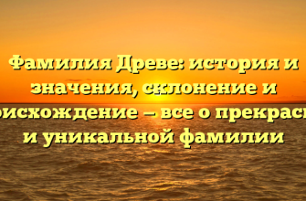 Фамилия Древе: история и значения, склонение и происхождение — все о прекрасной и уникальной фамилии